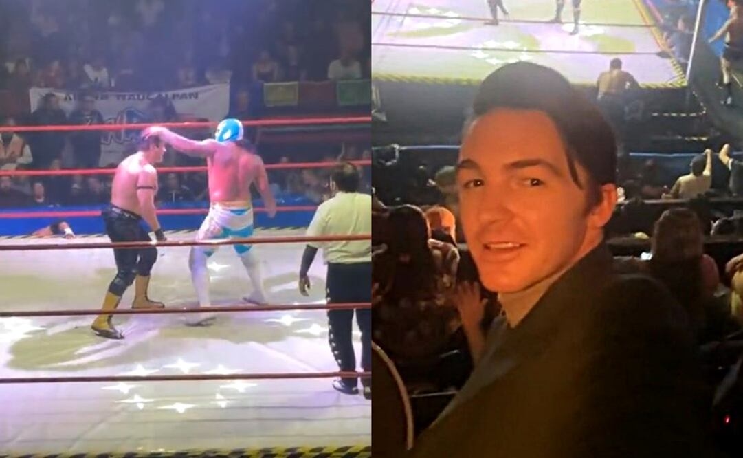 Drake Bell sorprendió a los aficionados de la luche libre mexicana. Foto: Facebook Más Lucha
