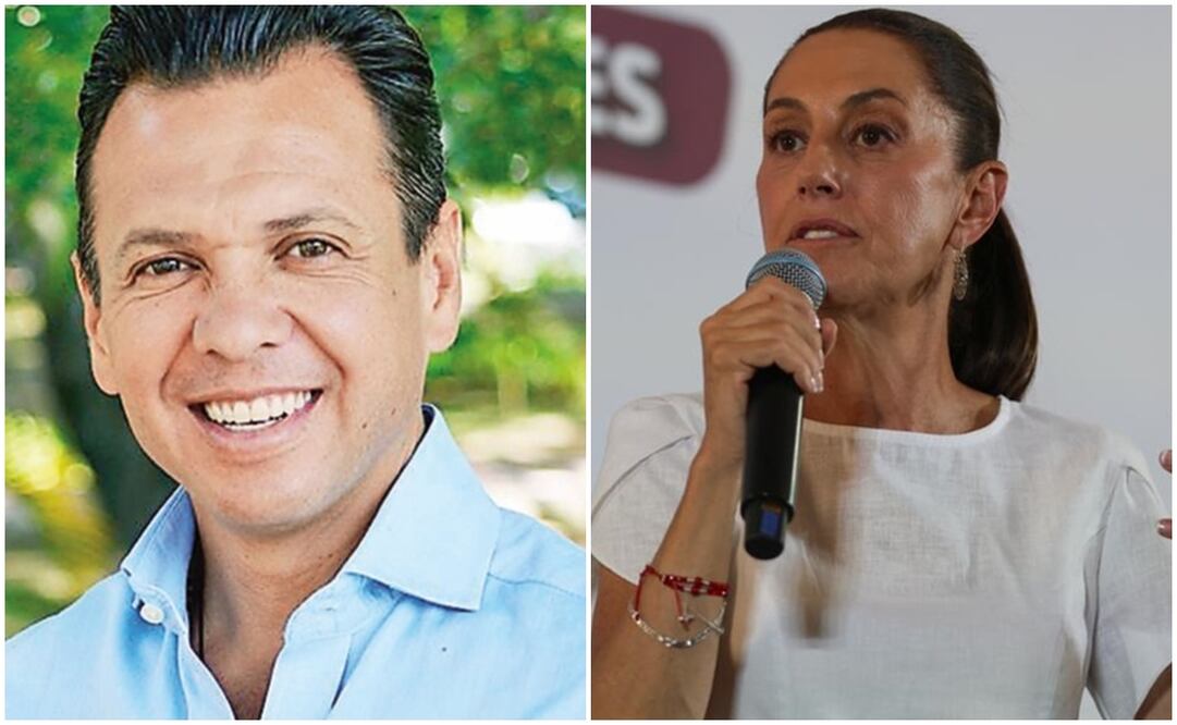 Pablo Lemus, candidato a la gubernatura de Jalisco, y Claudia Sheinbaum, candidata a la presidencia de la República. Foto: EL UNIVERSAL