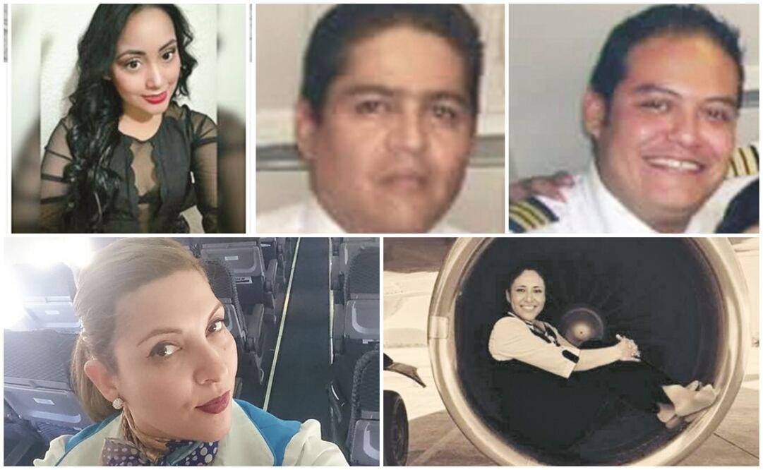 Los mexicanos involucrados en el accidente son: María Daniela Ríos Rodríguez, Sobrecargo mayor; Jorge Luis Núñez Santos, Comandante; Miguel Ángel Arreola, Primer oficial; Beatriz Limón García, Sobrecargo; y Abigail Hernández, Sobrecargo. Fotos: ESPECIAL