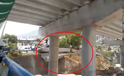 Cae viga de concreto de obra carretera en Santa Catarina, Nuevo León