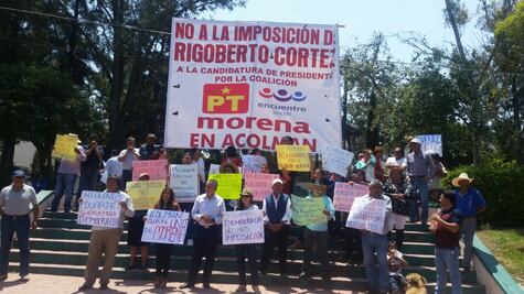 ​Protestan contra aspirante de Morena para alcalde de Acolman
