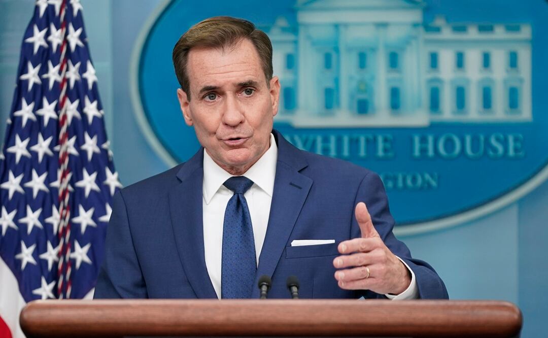 El portavoz del Consejo de Seguridad Nacional, John Kirby, habla durante una rueda de prensa en la Casa Blanca. Foto: AP 