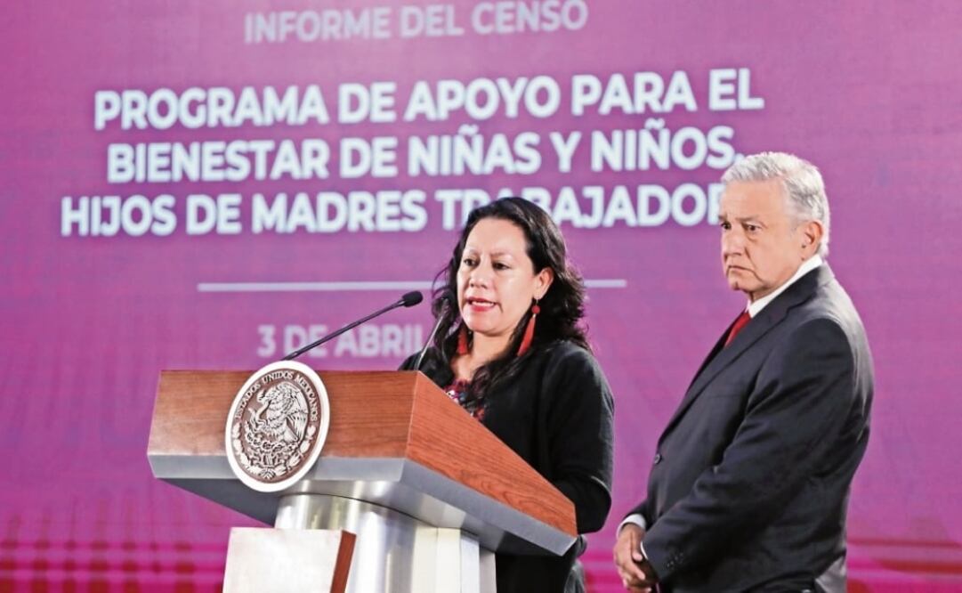 Welfare Minister María Luisa Albores and her assistant secretary Ariadna Montiel presented the results of a census of Mexico's government-run child care centers - Photo: Berenice Fregoso/EL UNIVERSAL