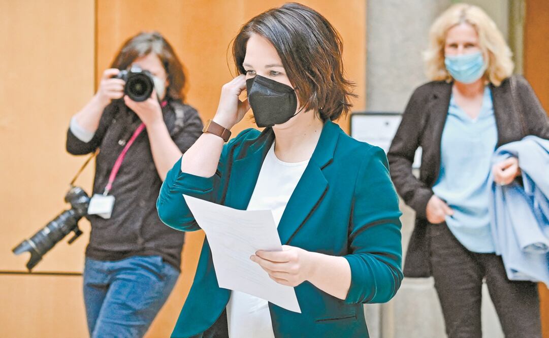 Annalena Baerbock, candidata de Los Verdes, en una foto tomada el 29 de abril. Foto: John Macdougall. AFP