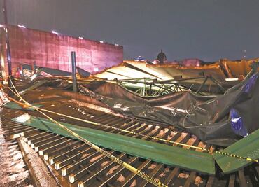Granizo derrumba techo en el Templo Mayor