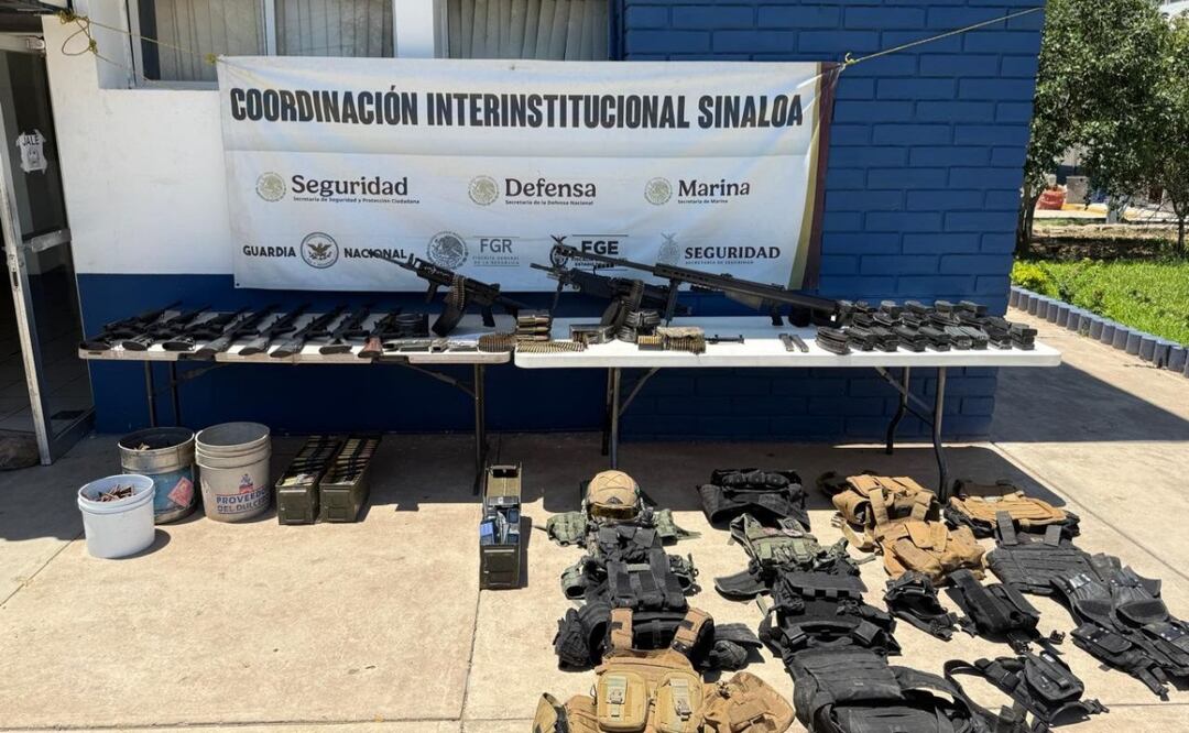 Operativos en diferentes municipios de Sinaloa; aseguran arsenal de alto poder y detienen a tres personas. Foto: Especial