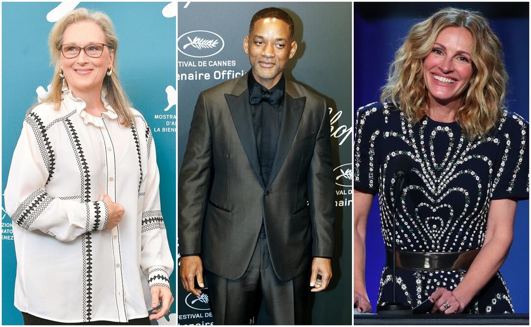 Meryl Streep, Will Smith, y Julia Roberts. Fotos: Archivo