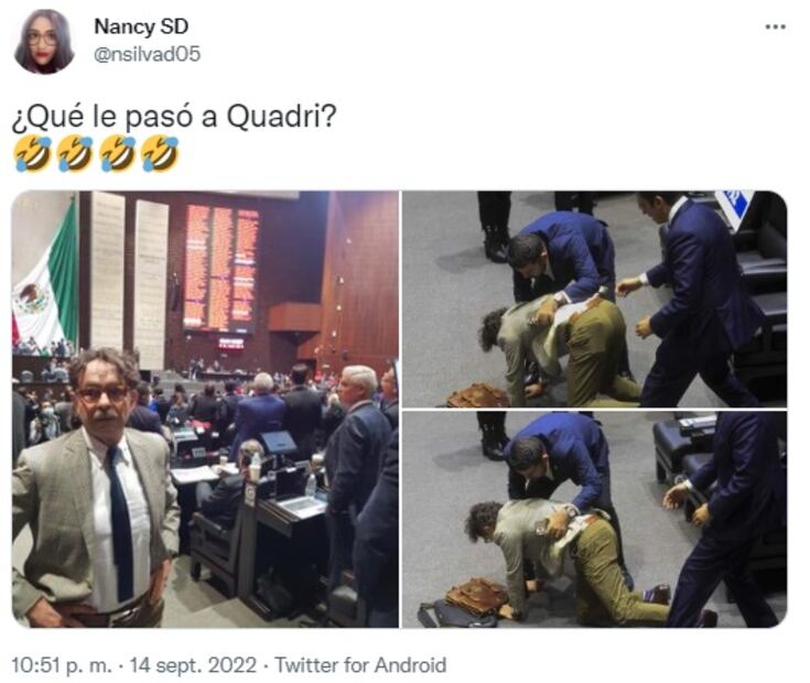 “¿Qué le pasó a Quadri?”: Preguntan al diputado por foto de su caída en la Cámara de Diputados