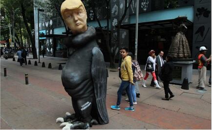 Statue of Donald Trump as a vulture unveiled in Mexico City