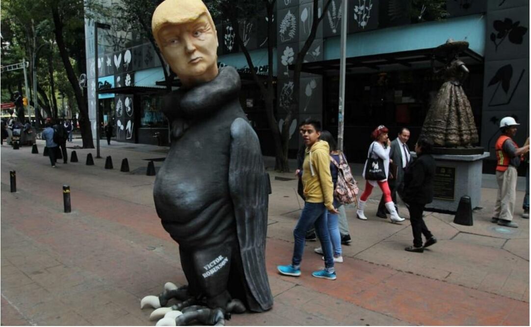 Statue of Donald Trump as a vulture unveiled in Mexico City