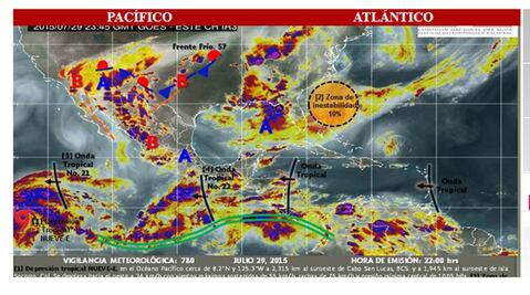 Se prevén lluvias fuertes en al menos siete estados del país