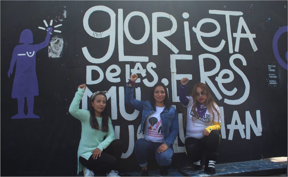 Yara Vargas, Yadira Barrios y Yeritza Bautista, sobrevivientes de intento de feminicidio en México. Foto: Brenda Martínez/EL UNIVERSAL