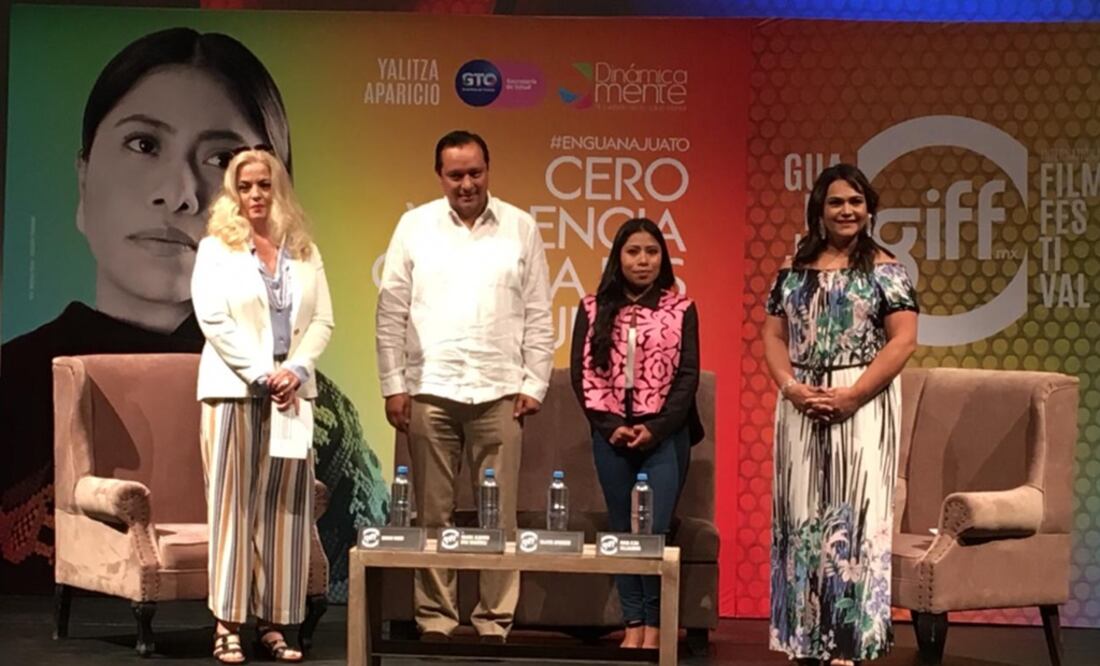 Durante la presentación oficial de la campaña Cero Violencia Contra Mujeres. Foto: César Huerta/EL UNIVERSAL