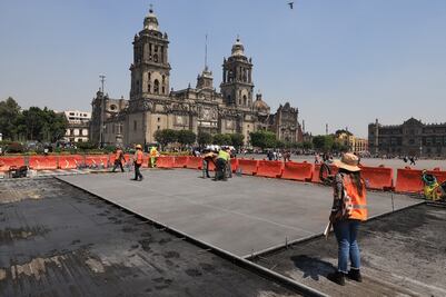 Avanzan obras de peatonalización en el Zócalo