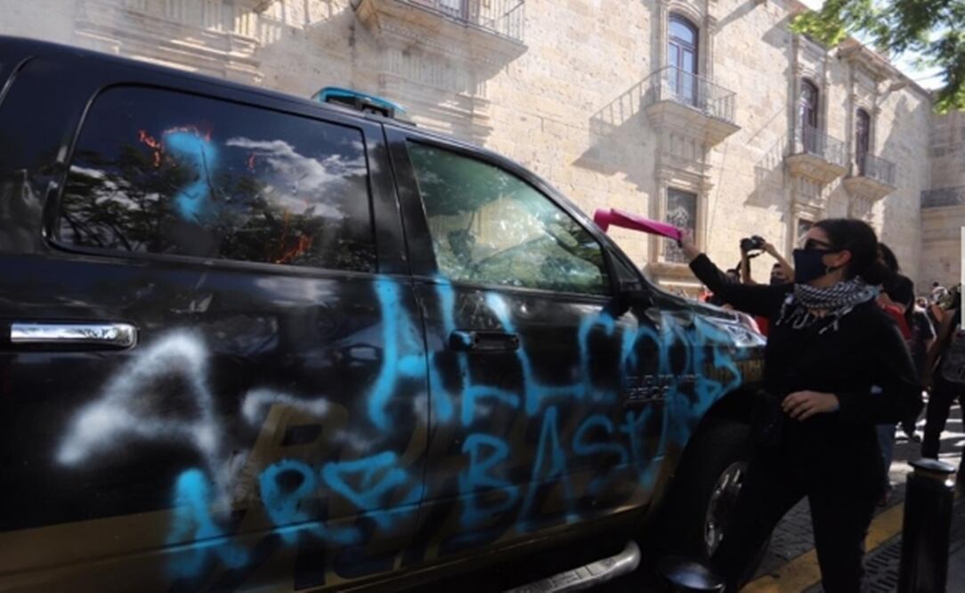 Protestas por el asesinato de Giovanni López presuntamente a manos de policías municipales de Ixtlahaucán de los Membrillos, Jalisco. Foto: EL UNIVERSAL