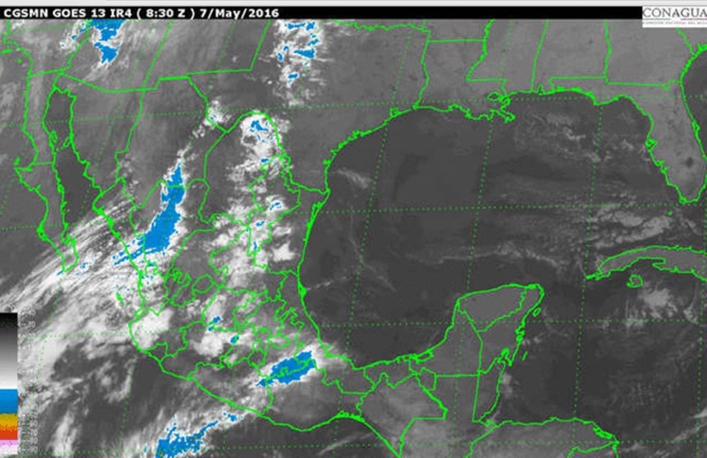 Fotografía satelital de la República Mexicana (Sistema Meteorológico Nacional)