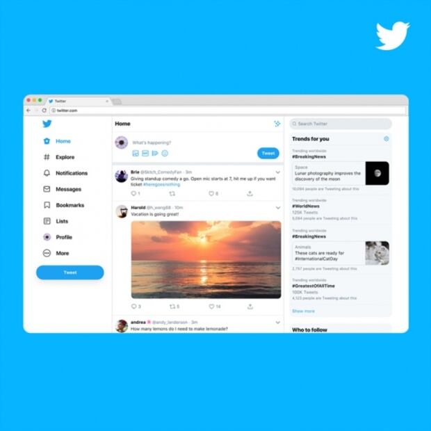 Este es el nuevo diseño de Twitter versión web