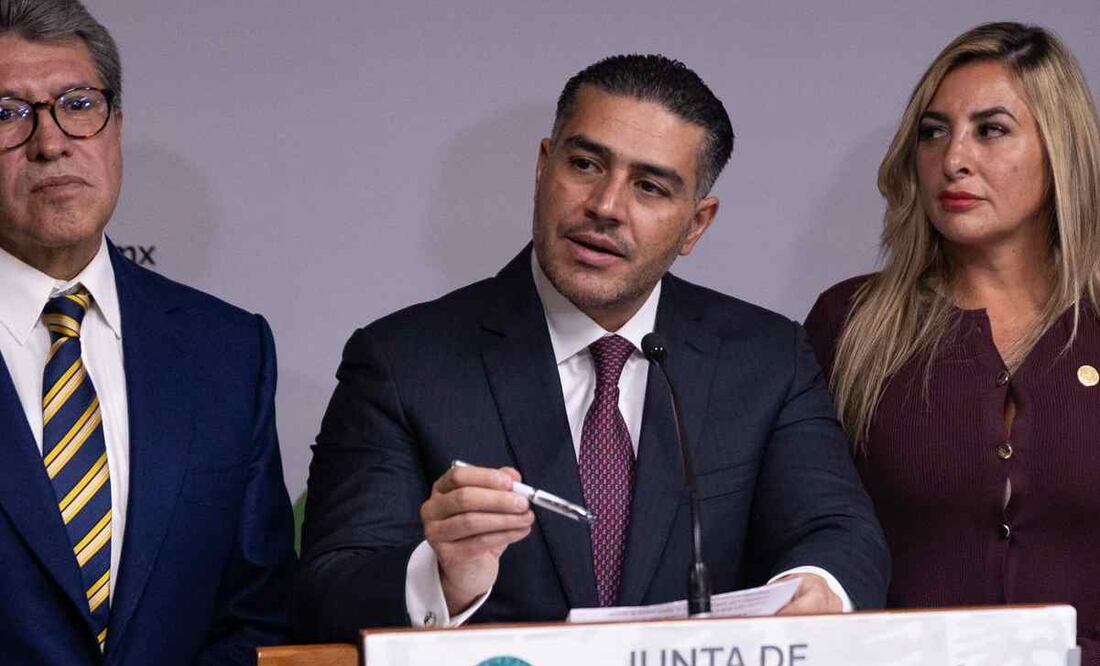 Omar García Harfuch, secretario de Seguridad y Protección Ciudadana, en conferencia desde la Cámara de Diputados este 27 de octubre de 2025 / Foto: Hugo Salvador. EL UNIVERSAL
