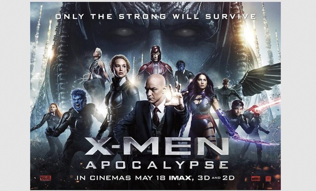 Cartel de "X-Men: Apocalypse" (2016). FOTO: Archivo