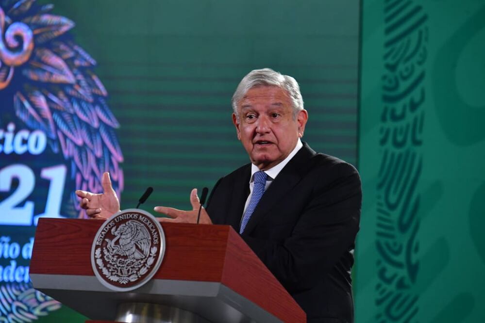 El presidente López Obrador hoy en su conferencia mañanera. Fotografía de Hugo García EL UNIVERSAL