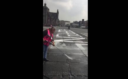 Limpian pinta hecha en protesta por muerte de Salvador Adame