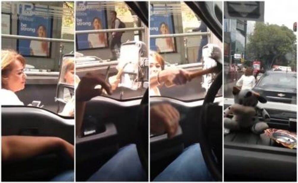 Rompe espejo de camioneta y la llaman #LadyMartillo