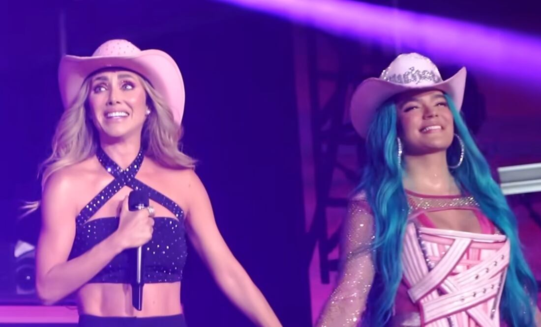 Anahí y Karol G se conocieron hace casi año y medio cuando compartieron escenario en uno de los conciertos de "la Bichota".
Foto: YouTube