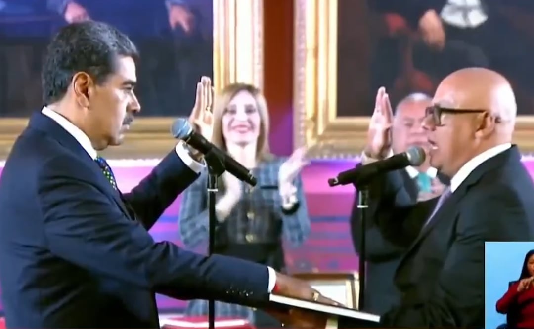 Nicolás Maduro juramentó como presidente de Venezuela para un tercer mandato. Foto: captura de pantalla