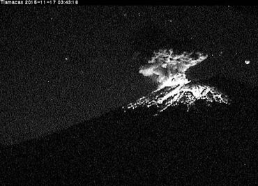 Popocatépetl volcano registers 62 exhalations and 10 explosions