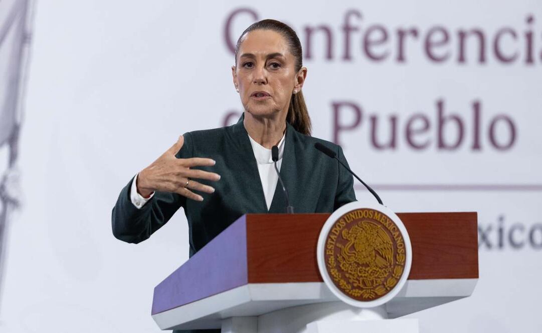 Conferencia de prensa mañanera de la presidenta Claudia Sheinbaum Pardo, este 22 de agosto desde Palacio Nacional. Foto: Hugo Salvador / EL UNIVERSAL
