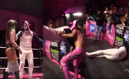 La Parka Jr. sufre dura caída en la Arena Neza