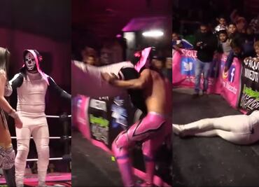 La Parka Jr. sufre dura caída en la Arena Neza