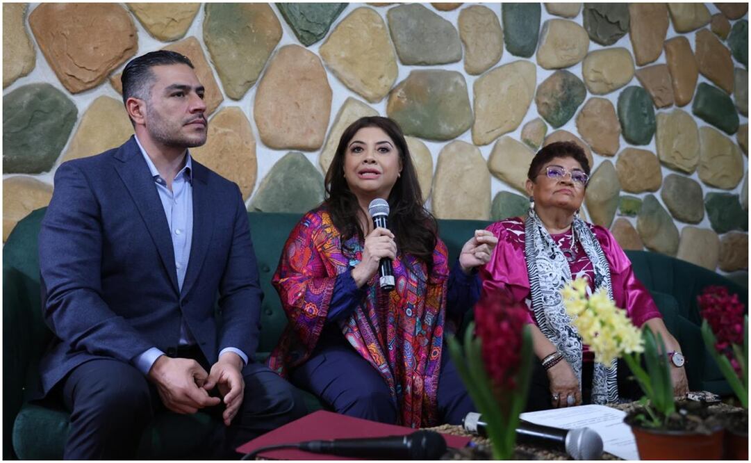 Omar Harfuch, Clara Brugada, Ernestina Godoy. Foto: Diego Simón/EL UNIVERSAL