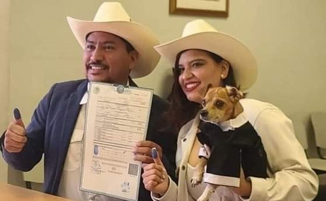 Rodrigo fue testigo en la boda de sus dueños, René Gabriel y Alejandra. Foto: Especial