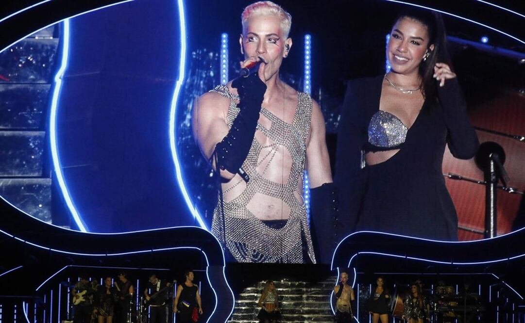 La banda mexicana, Rebelde durante su primer concierto de los cuatro qué tendrá en el estadio Atanasio Girardot de Medellín, con su gira soy Rebelde Tour. Foto: Jaiver Nieto Álvarez /ETCE