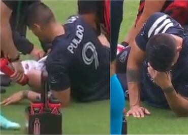 Alan Pulido tuvo que ser suturado, tras dura entrada