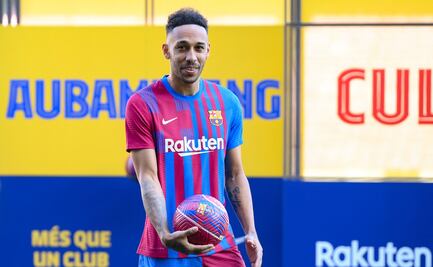 Así fue la presentación de Aubameyang en el Camp Nou 