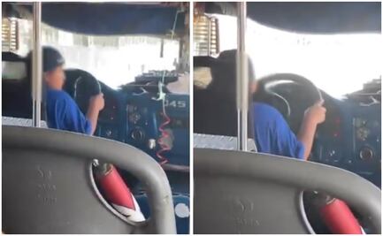 Niño sorprende al manejar camión de pasajeros en Durango y genera polémica en redes; video se viraliza