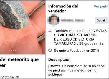 Venden en redes "restos" del supuesto meteorito de Tamaulipas