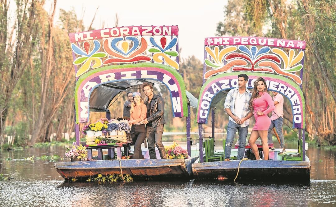 La producción de la telenovela inició rodaje en enero pasado, en una locación en Xochimilco, Ciudad de México, donde viven las García, tres hermanas que venden flores. Foto: TELEVISA