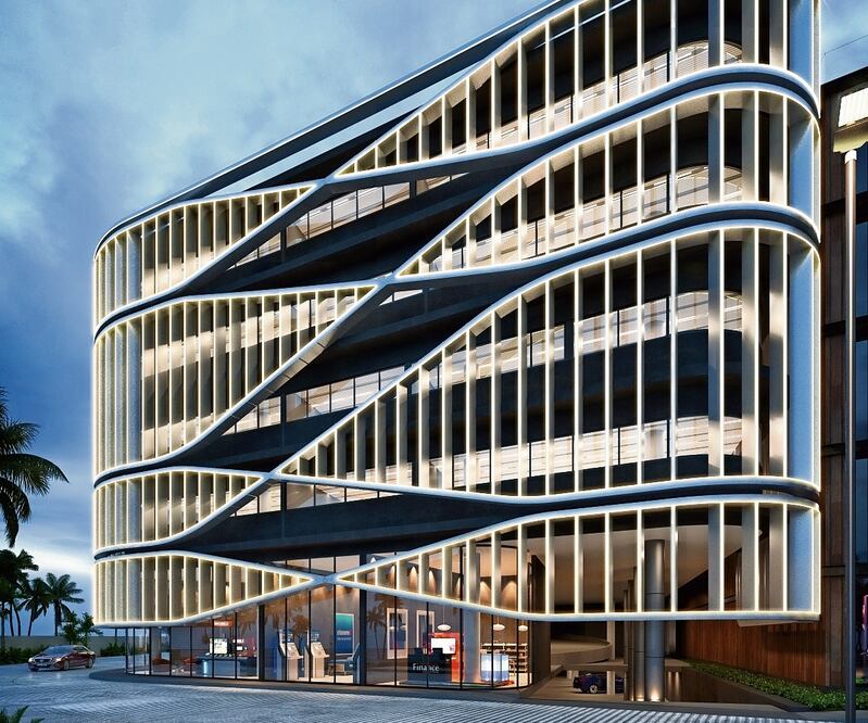 La torre médica contará con 121 consultorios en cinco pisos, estacionamiento techado, jardín, lago y vista al mar. Foto: Especial