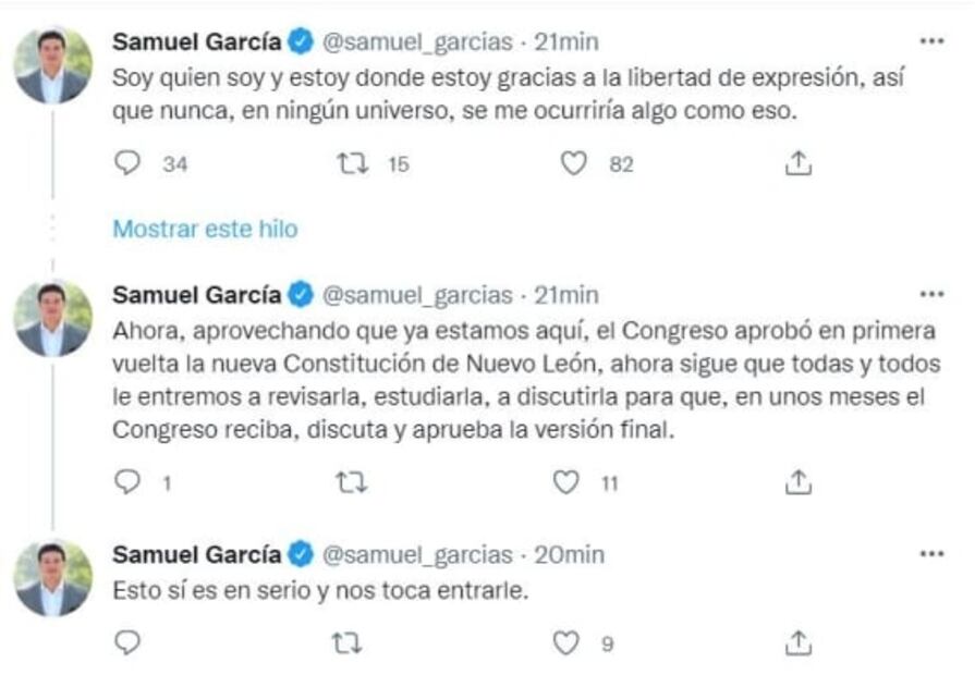 Rechaza Samuel García que busque cárcel para quien lo desobedezca