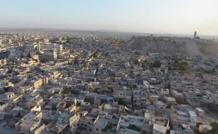 Drone capta destrucción en Aleppo