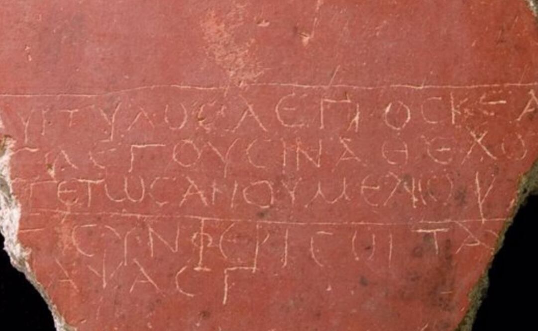 El poema conservado en un grafito de una habitación del piso superior en Cartagena España (siglo II al III d.C.). Foto: José Miguel Noguera Celdrán/U. de Cambridge vía Europa press