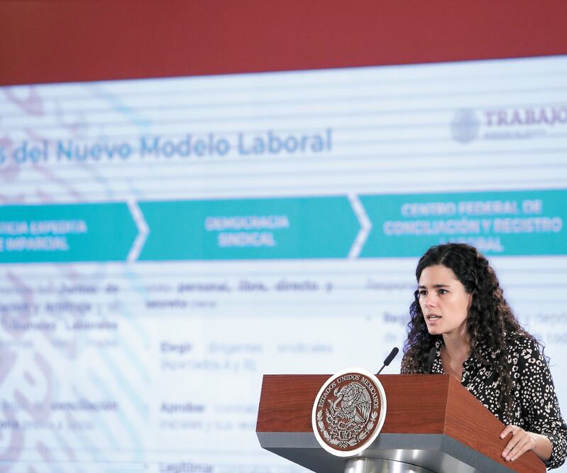 Luisa María Alcalde (STPS) aseguró que el nuevo dirigente del STPRM debe ser electo mediante el voto libre. IVÁN STEPHENS. EL UNIVERSAL