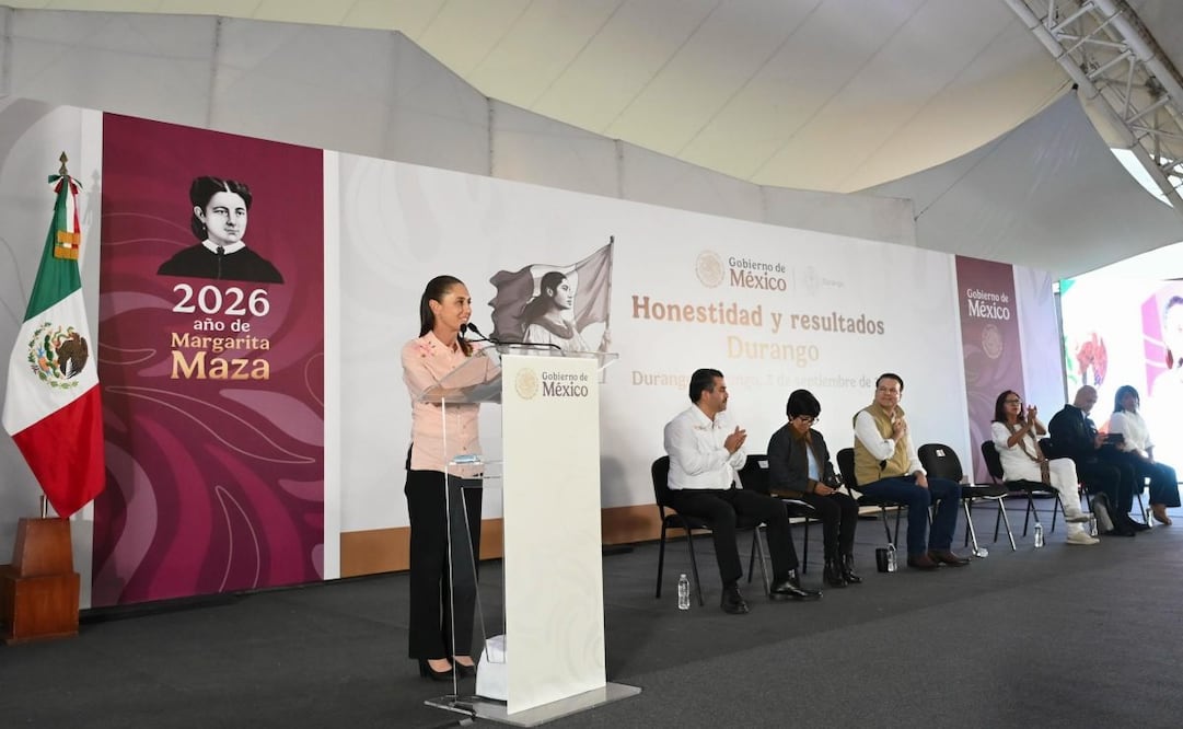 La presidenta de México, Claudia Sheinbaum, en Durango el 03 de septiembre de 2026, para la presentación del informe "Honestidad y Resultados". Foto: Presidencia de México