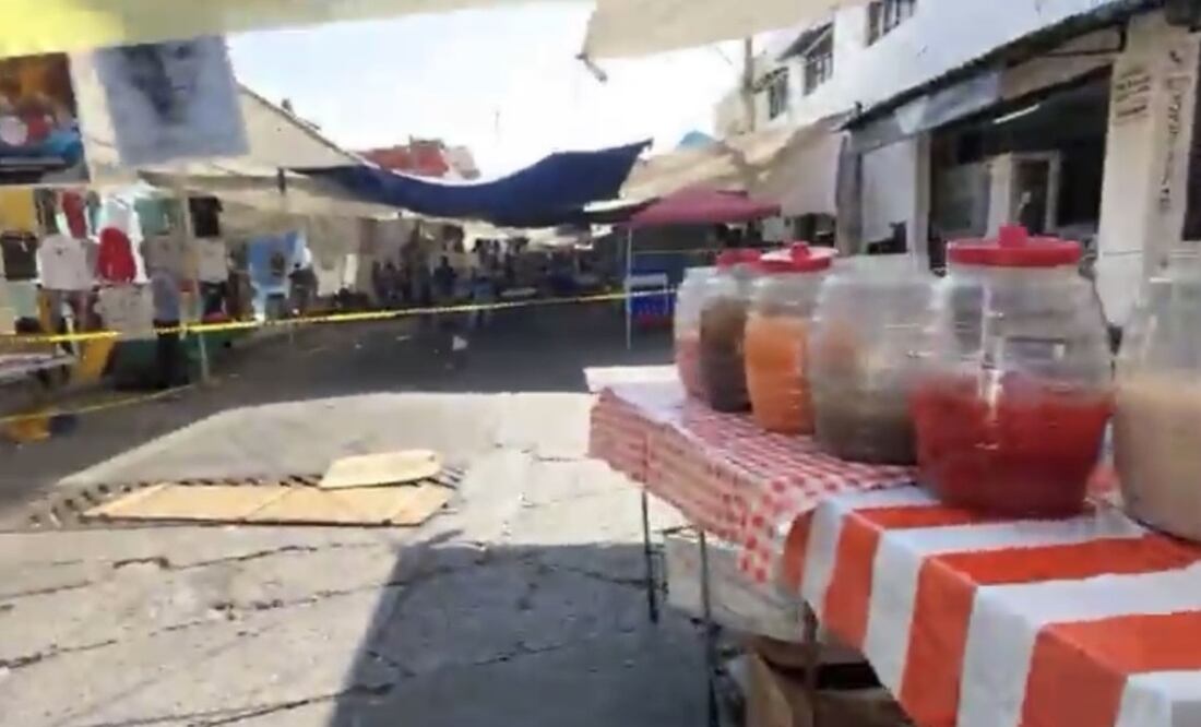 Matan a un hombre en el tianguis de la "Línea de fuego" de León Guanajuato. Foto: Especial