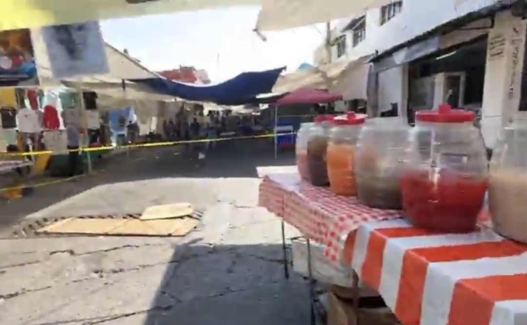 Matan a un hombre en el tianguis de la "Línea de fuego" de León Guanajuato. Foto: Especial