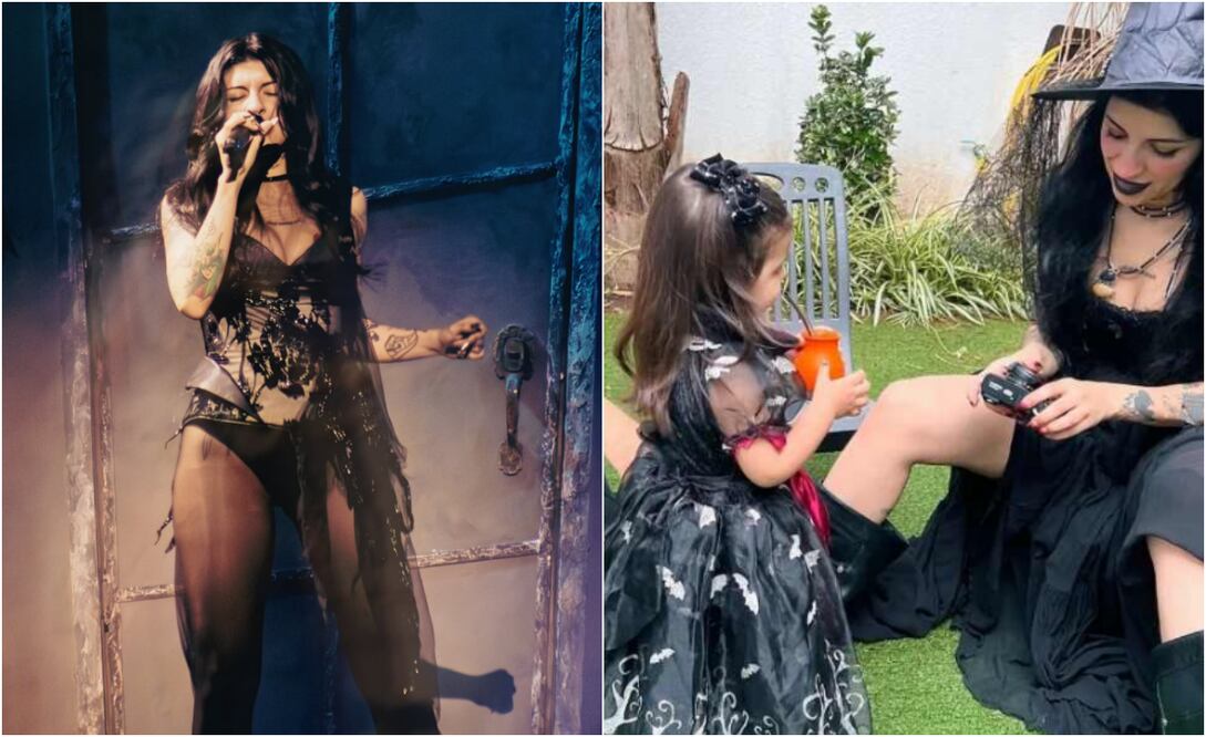 Cazzu celebró Halloween junto a Inti.
Fotos: Instagram, vía @cazzu