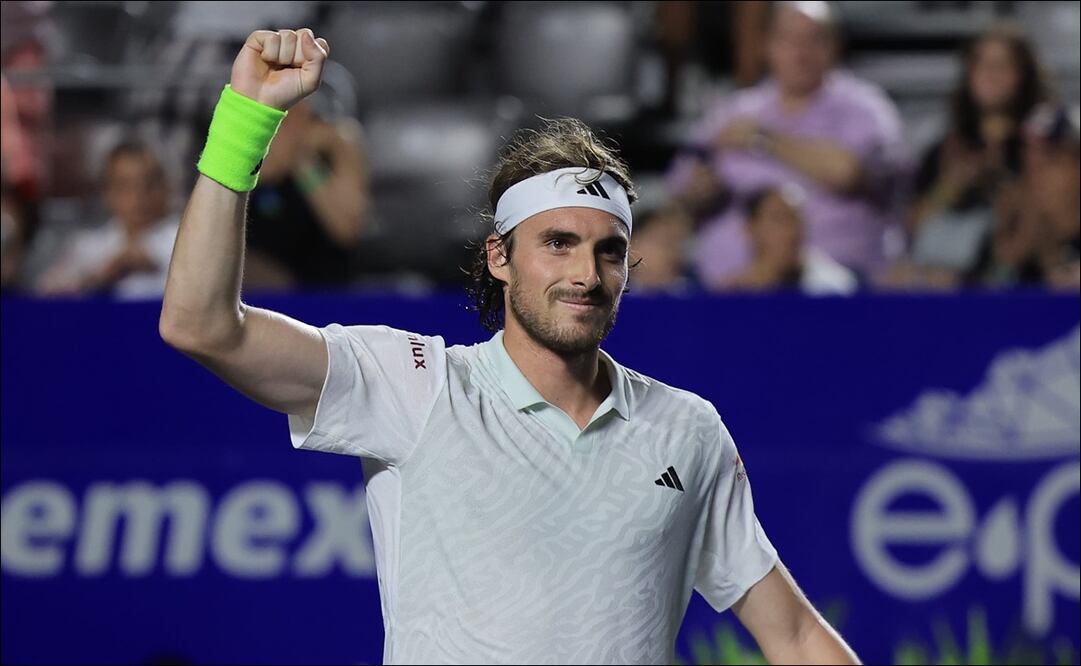 Stefanos Tsitsipas donó los primeros 5,000 dólares a Acapulco tras su triunfo en el Abierto Mexicano de Tenis / FOTO: CORTESÍA MEXTENIS